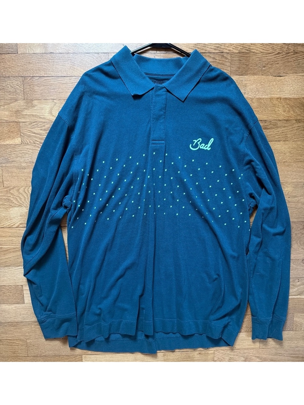 2XL - Men - Bad Birdie Teal Long Sleeve Polo